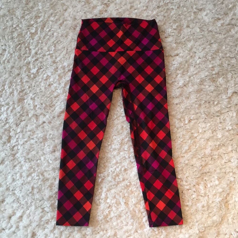 Plaid high waisted capris